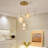 3-light Glass Suspended Chandelier