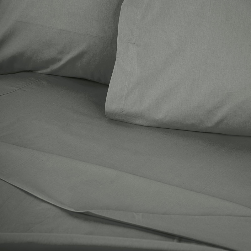Premium King Fitted Sheet, Dark Grey, 76 x 80 x 11.8 inches | 100% Cotton Ranforce, 155 Thread Count | Machine Washable at 86°F | Soft, Durable, and Breathable for Ultimate Comfort and Sleep Quality