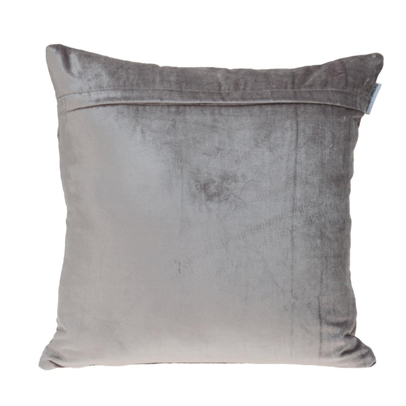 Bazyli Transitional Quilted Throw Pillow, 20"H x 20"W, Taupe Tufted Velvet Quilted