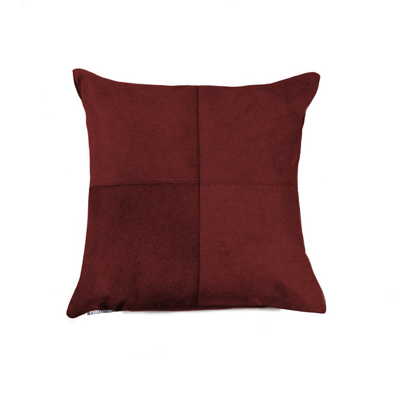 Torino Leather Throw Pillow, Wine, Solid Color
