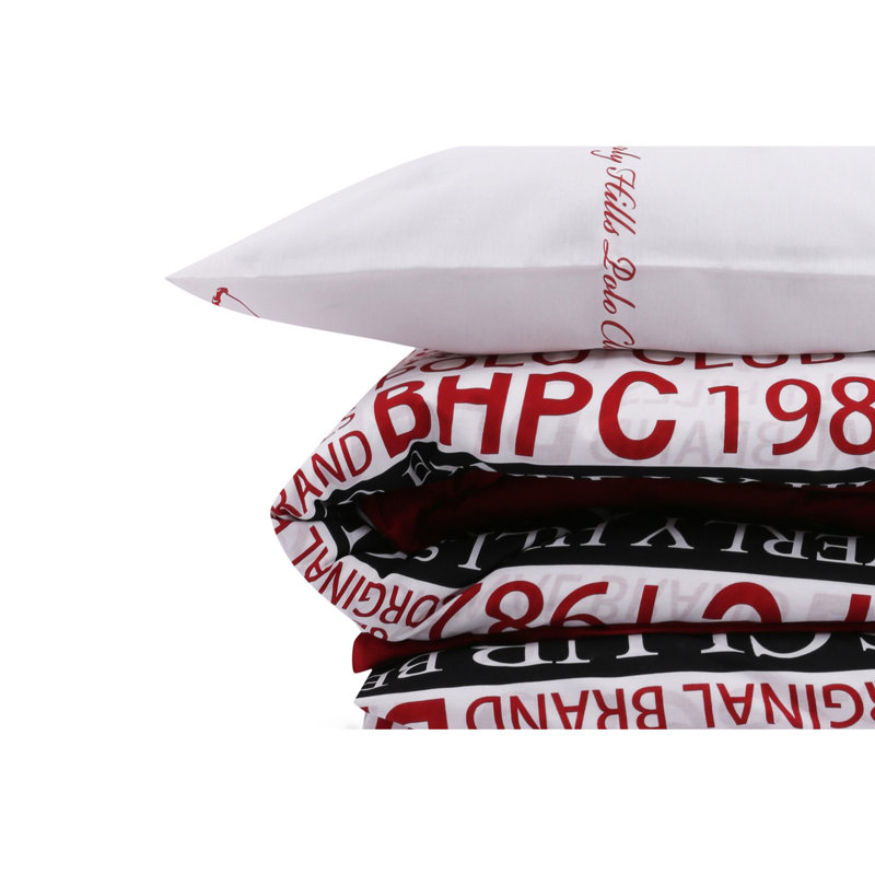Ensemble de housse de couette 100% coton Gudino, Housse de couette double + 2 taies d'oreiller 24 p, Rouge