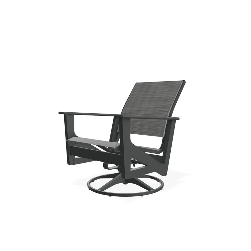 Wexler Outdoor Swivel Lounge Chair, Graphite, Destiny Steel