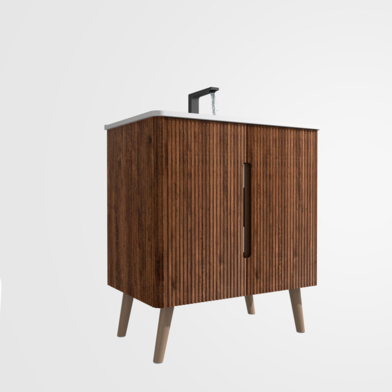 Meuble-lavabo en noyer Triped avec lavabo