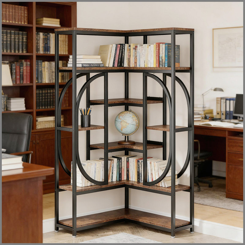 Présentoir de style industriel, bibliothèque, bibliothèque d'angle