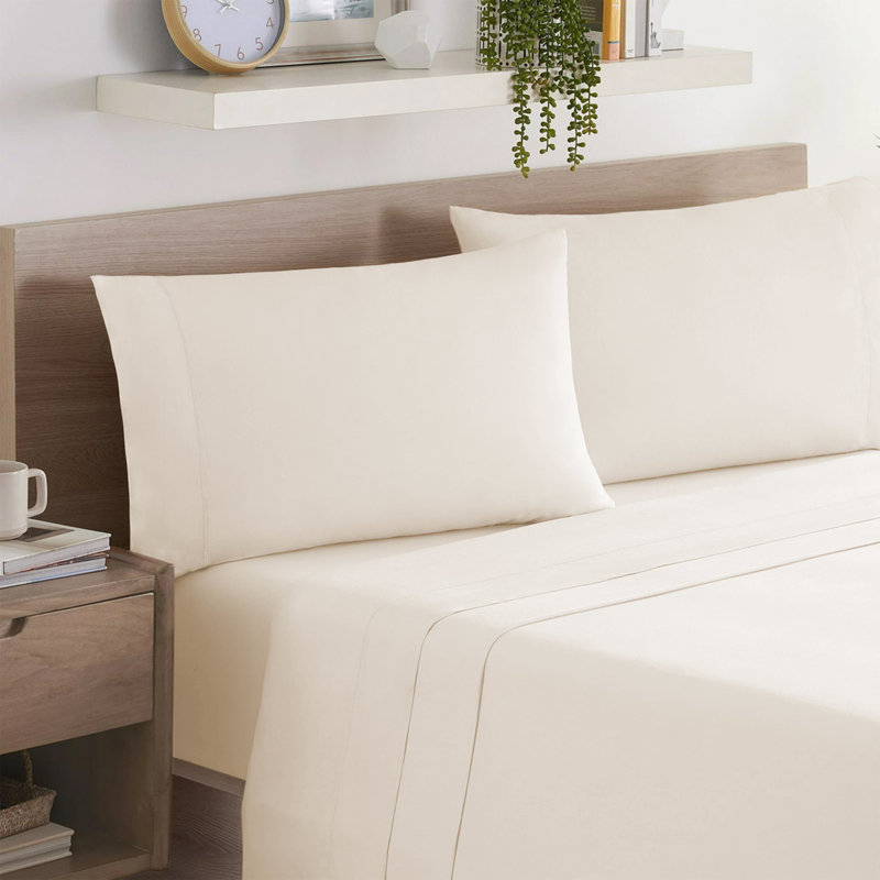 Moitreo Luxury Microfiber Flat Sheet Breathable & Durable Bedding Sheet, Single (3'), Cream