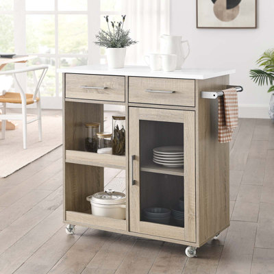 Chariot de cuisine culinaire avec barre à serviettes par Modway