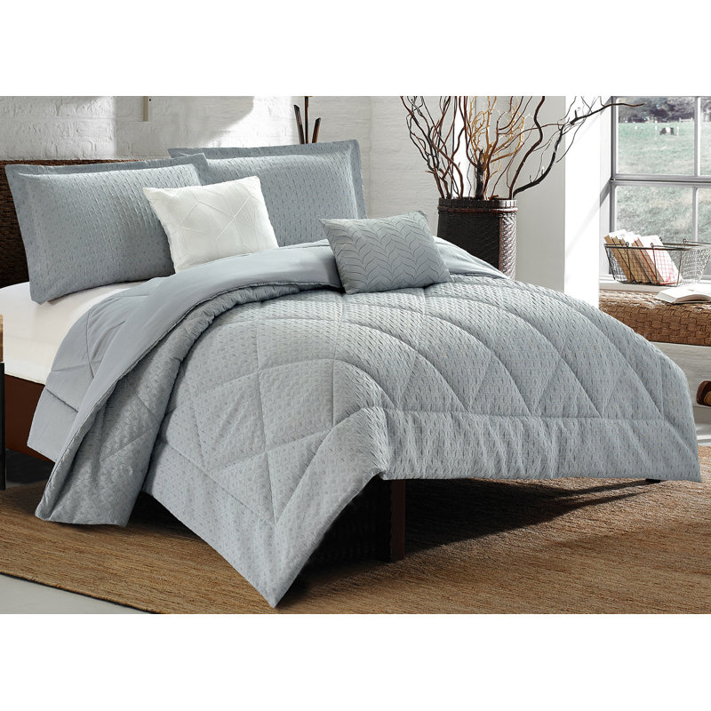 Ensemble d'édredon en jacquard pour grand lit 5 pièces Amelia, Édredon pour lit grand + 2 taies décoratives + 2