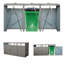 La poubelle en métal pour l'extérieur peut accueillir 3 poubelles avec ventilation, portes verrouillables et fabrication en acier galvanisé résistant aux intempéries.-121444623