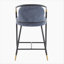 Tabouret de comptoir rembourré H 26 po avec structure en métal (ensemble de 2) - Bleu marine-361833616