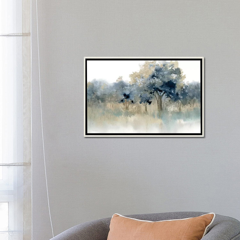 «Water's Edge II» par Carol Robinson, reproduction sur toile tendue, H 18 po x l 26 po x P 1 po, Encadrement blanc vieilli