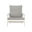 Canapé d'extérieur simple avec coussin toutes saisons, blanc / gris