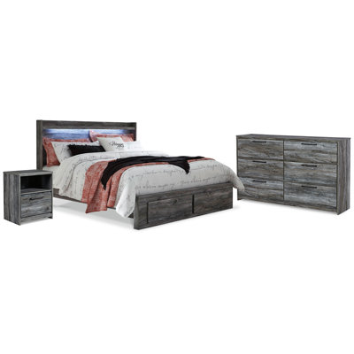 Lit de rangement Baystorm, commode et table de chevet