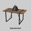 Ensemble de table de salle à manger de 55 pouces pour 4 personnes avec chaises rembourrées grises classiques, base de table rectangulaire en bois aggloméré, brun et noir, ensemble de cuisine de style campagne moderne