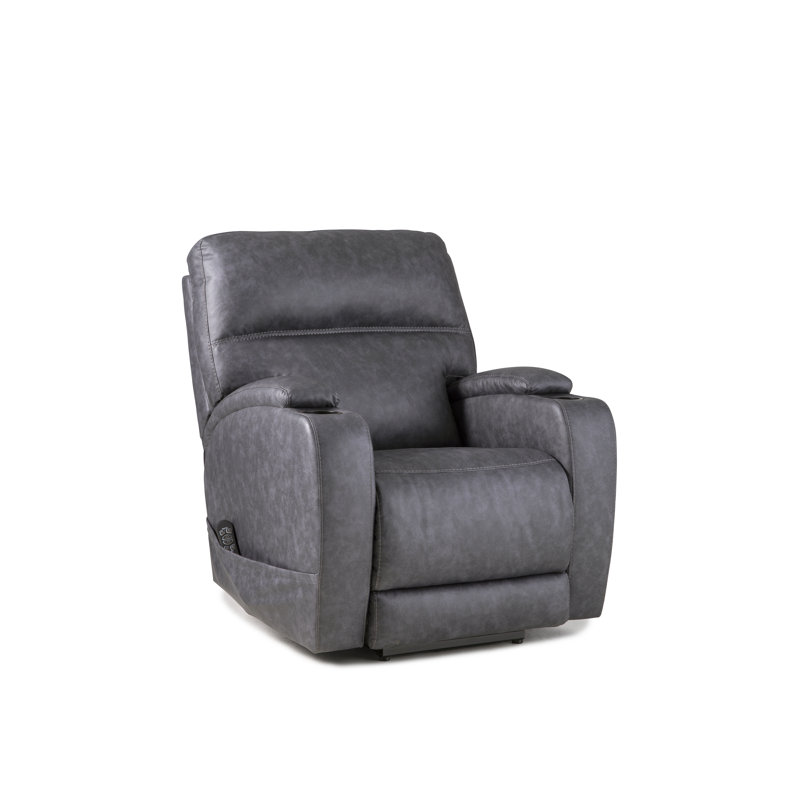 Mochnick Upholstered Power Recliner, Gray Polyester Blend