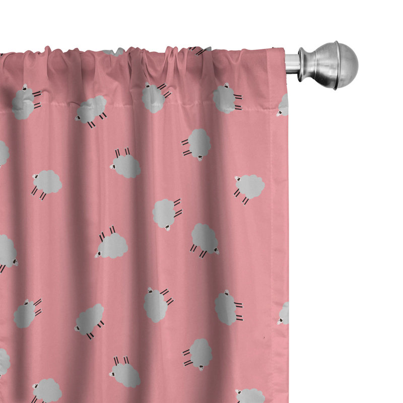 Panneaux de rideaux semi-diaphanes avec passe-tringle Sheep, l 28 po x L 63 po