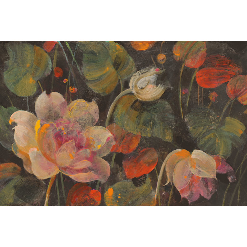 Night Garden V2 - Wrapped Canvas Painting, 61cm H x 91cm W x 3.8cm D