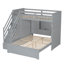 Lit superposé en bois Madox avec escalier de rangement, garde-robe, charge USB et éclairage-127343430