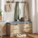 Rattan Storage Bench With Cushion & Coat Rack, Shoe Rack With 2 Flip Drawers, Shoe Bench For Entryway, Living Room, Rustic Oak, Round