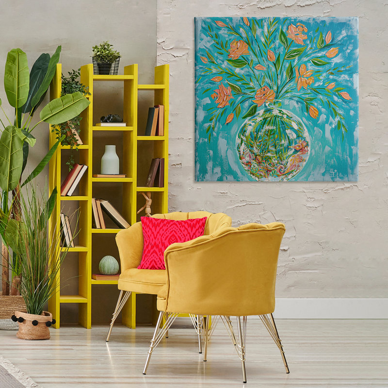  «Seahorse Fish Bowl Bouquet», art mural par Estelle Grengs, 36" H x 36" W