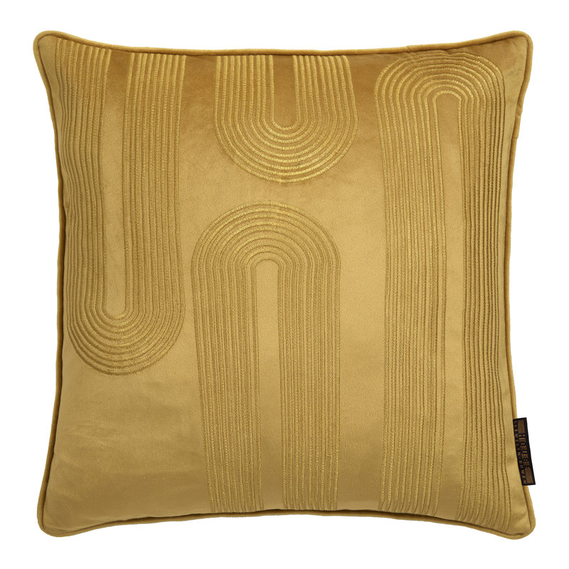 Laurence Llewelyn-Bowen Diva Embroidery Cushion Ochre, Filled Cushion
