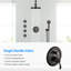 Douche de salle de bain noir mat - Tête rotative à 360 °, valve incluse, 4 jets puissants, inverseur-117060417