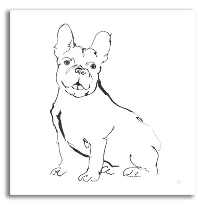 «Line Dog French Bulldog II» par Chris Paschke - reproduction de dessin non encadrée