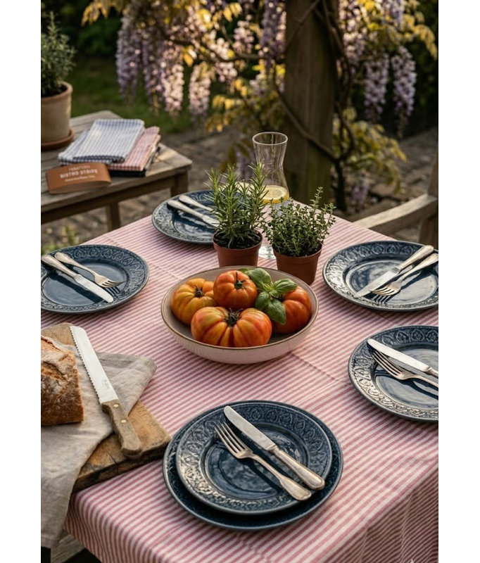Cotton Bistro Kitchen Tablecloth Collection for Everyday Dining and Elegant Gatherings, RED, 60X90