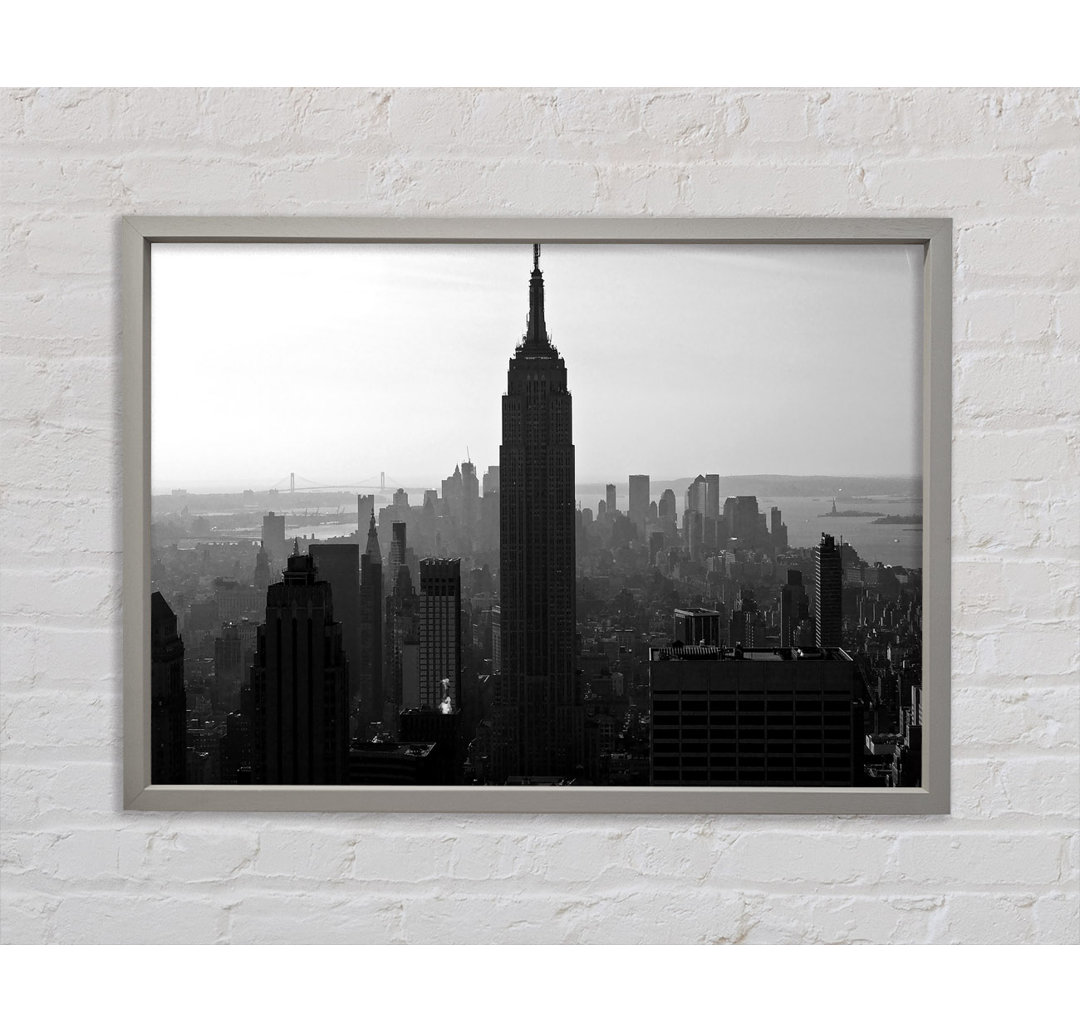 Empire State Building B N W Morning - Einzelner Bilderrahmen Kunstdrucke auf Leinwand