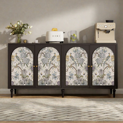 Modern wooden four-door sideboard