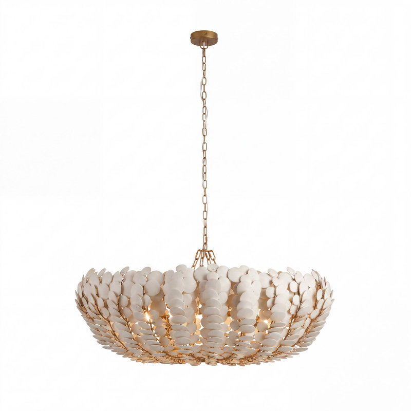 Bilal Round Chandelier, Ivory