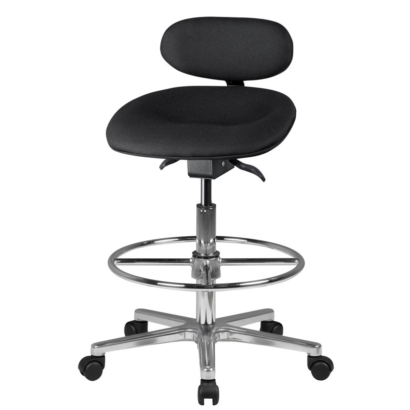 Backed Adjustable Height Ergonomic Stool with Footrest