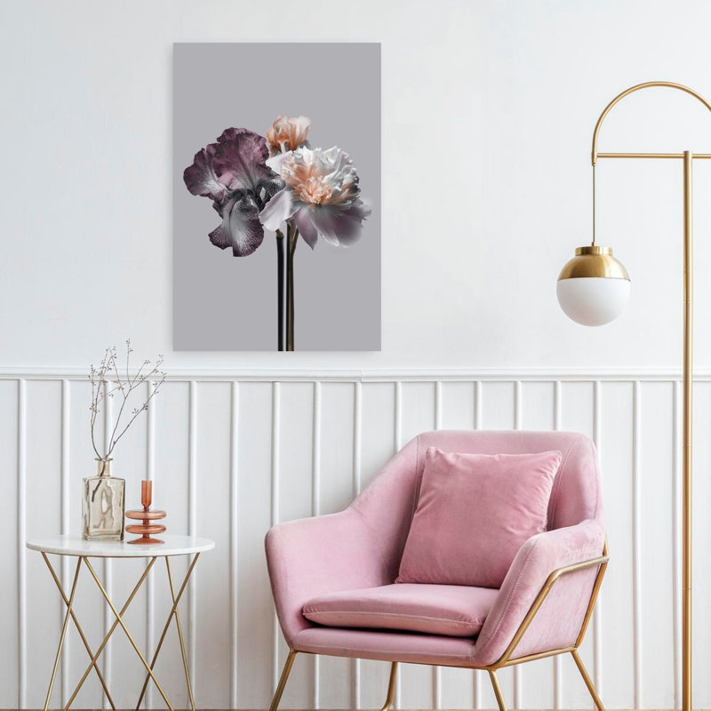 Art floral contemporain «Vertu 1», H 24 po x l 16 po