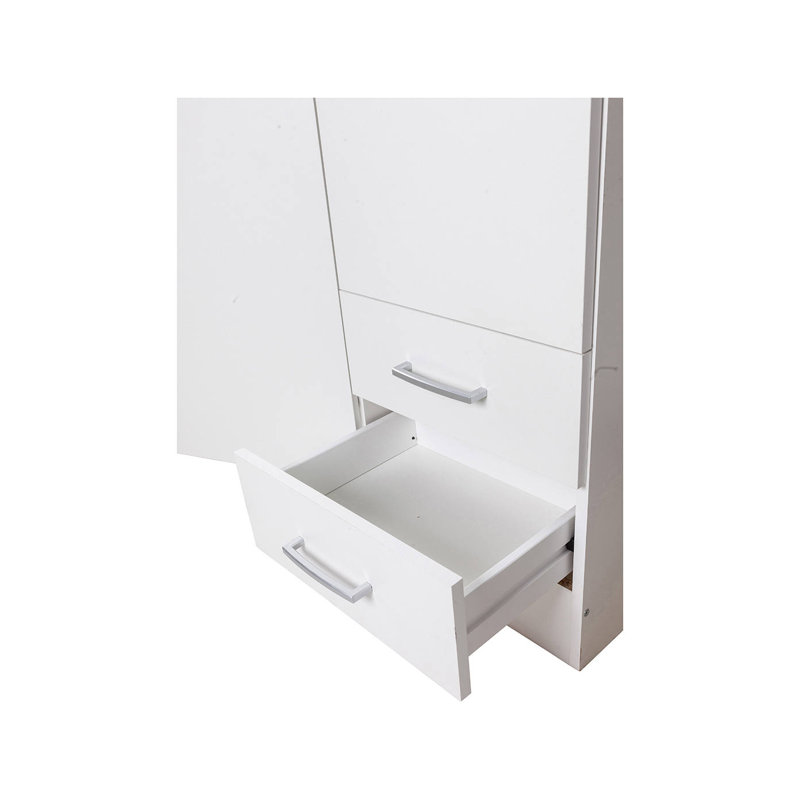 3 Door Manufactured Wood Wardrobe, White