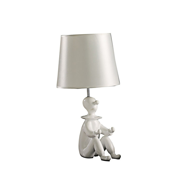 Lampe de table fantaisiste en résine avec lumière douce et design pratique, Blanc, Blanc