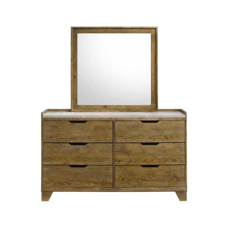 Commode 6 tiroirs avec miroir Morris
