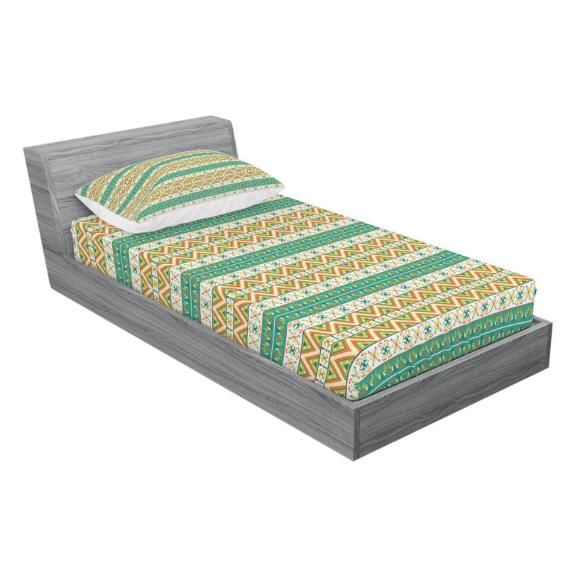 Microfiber Striped Sheet Set, Twin XL Sheet Set with Fitted Sheet