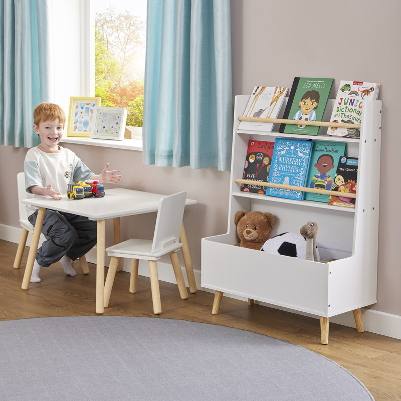 Kids White Bookcase and Toy Storage Cabinet