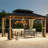 Horizon 10' x 12' Hard Top Gazebo With Solar Self Powered LED Lights, Mosquito Netting and Canopy Hook-108206367-110364336