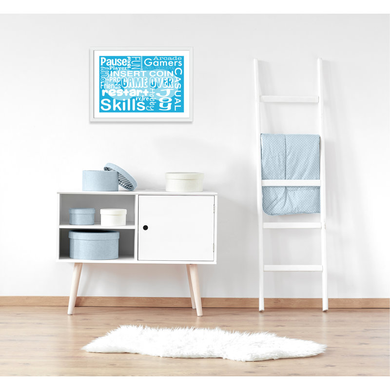 Décoration murale Juvenile Gaming, H 24,5 po x l 34,5 po x P 0,63, Cadre blanc