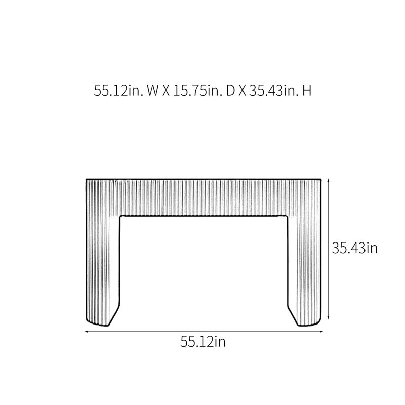 Console moderne minimaliste, H 35,43 po x l 55,12 po x P 15,75 po, Bleu grisâtre