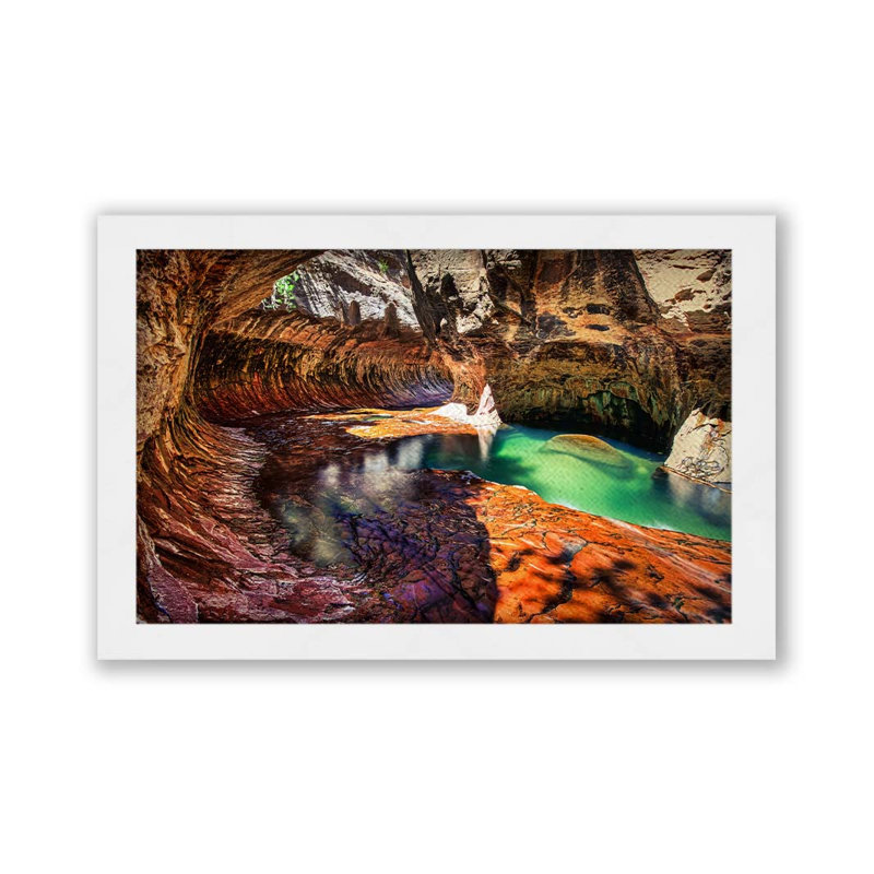 Zion Subway par Scott Barlow. Impression sur papier - Montée et encadrée avec de l'acrylique transparent, H 44 po x l 64 po