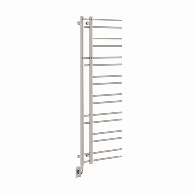 19.5"x60.5" Ortona Modern Electric Hardwired Towel Warmer - Brushed Nickel, Fluid Filled, Unique Design, Includes Programmable Smart Switch, Lifetime Warranty