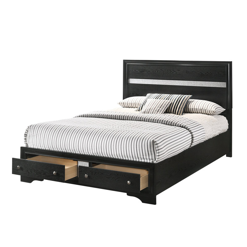 Ashlock Solid Wood Platform Storage Bed, Queen, Gray