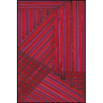 Line Study Red - Wrapped Canvas Print