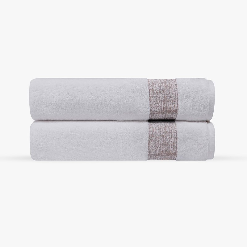 Jonnae 2 pcs Turkish Bath Sheet Towels Set, Beige
