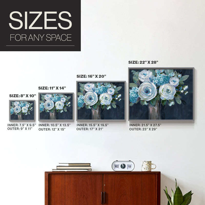 Midnight Blues -Framed Print - Restickable, Grey, 22" H x 28" W