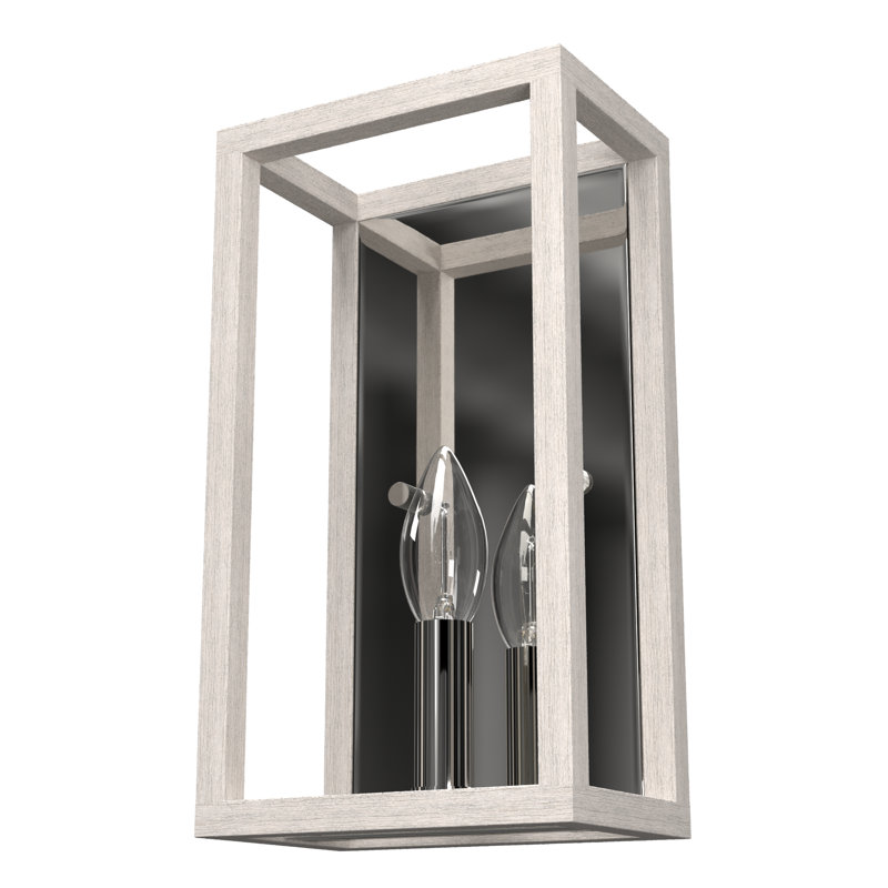 Distressed White and Chrome Minimalist Dimmable Wall Sconce