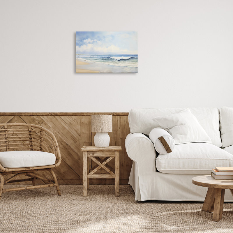 «Watercolor Beach Tide», art mural par LSR Creative Studio, H 16 po x l 24 po