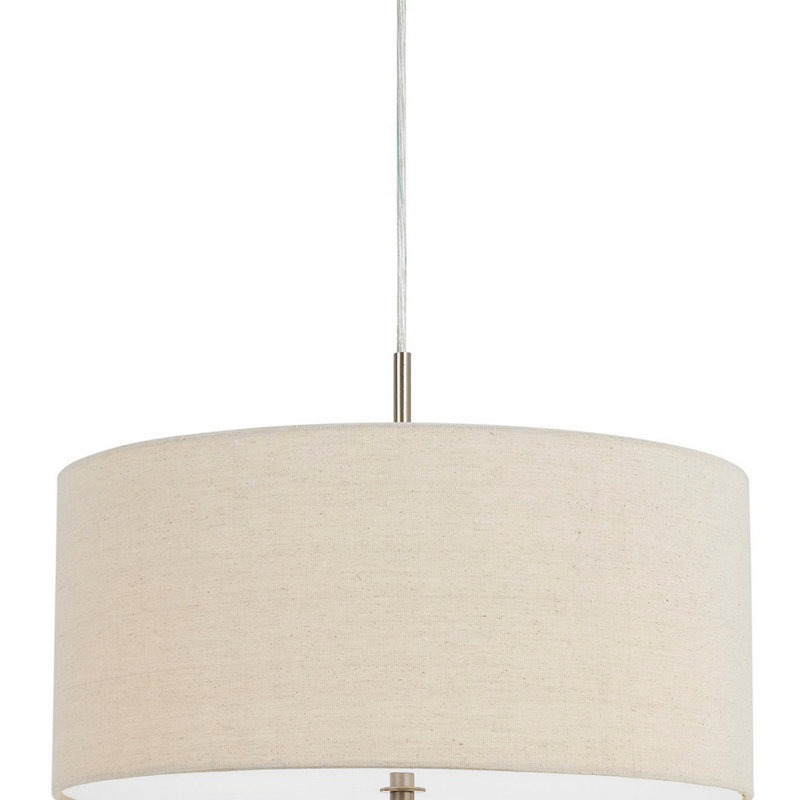 Luminaire suspendu tambour 3 lumières Arlen, Blanc cassé