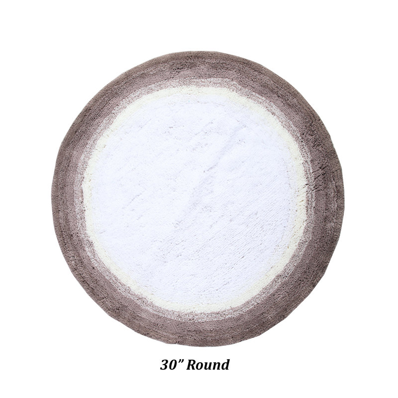Orme 100% Cotton Tufted Bath Rug with Non-Slip Backing, Machine Washable, Ultra Soft & Absorbent Bath Mat, 30" Round, Beige
